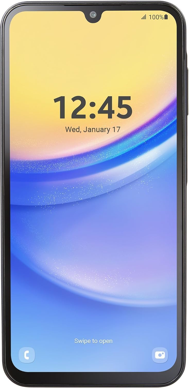 TracFone [Activation Promotion] Samsung A15 5G Locked Prepaid Smartphone, 64GB, Black – Includes $20 Unlimited Talk, Text, & 4GB Data 30-Day Plan